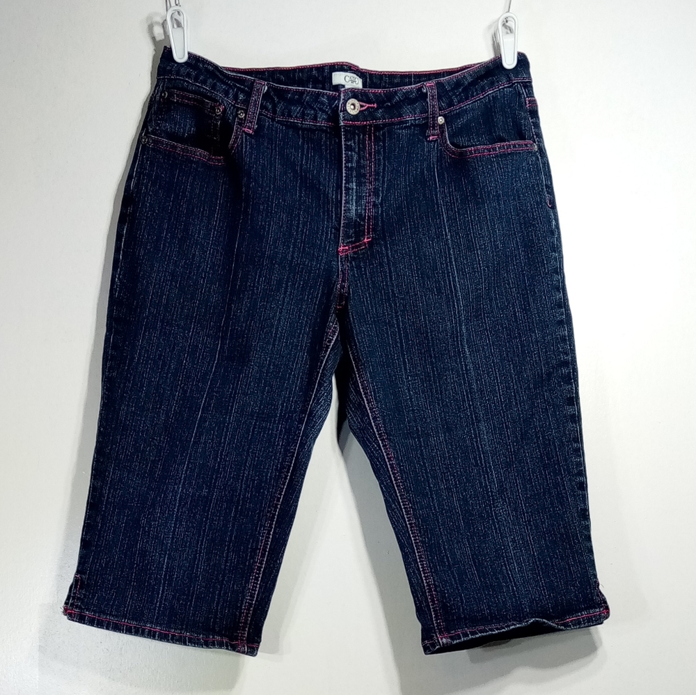 Cato Blue Jean Capris Sz 14 - Picture 2 of 5